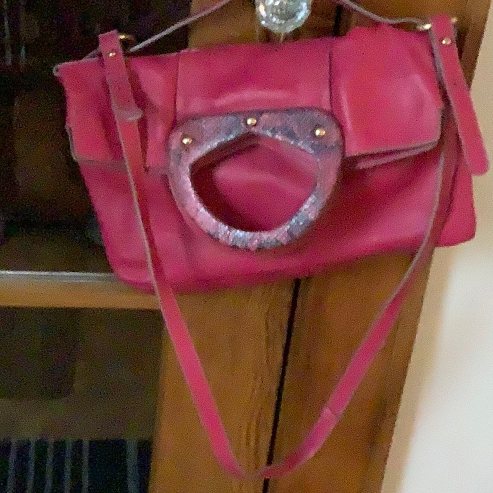 Foldable leather bag - with shoulder straps
